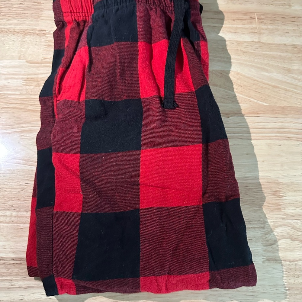 Red and black checkered pajama pants